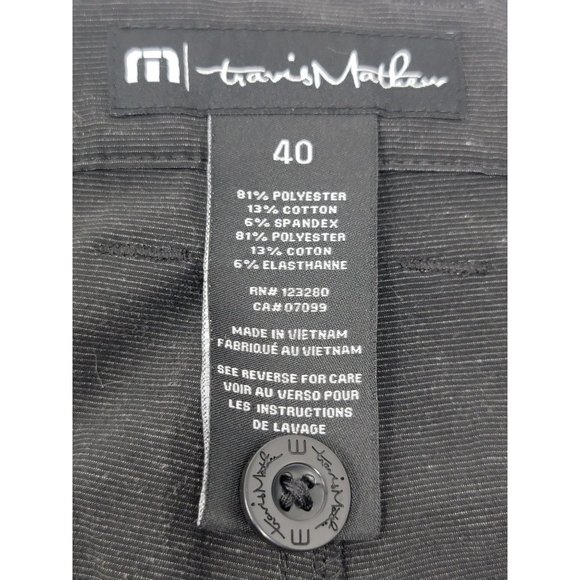 Travis Mathew Golf Shorts Flat Front Black Size 40 Moisture Wicking - Picture 6 of 6